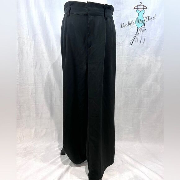Who What Wear black high waisted wide leg pants size medium - Picture 2 of 6